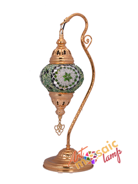 Swan Neck Gold Mosaic Lamp 13305-G