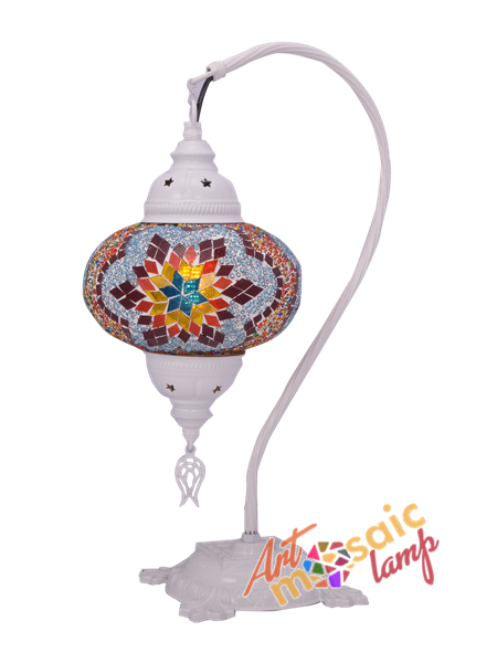 White Camel Neck Mosaic Lamp 17303-W